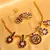 Gorgeous Gold Plated Kemp Green Temple Necklace Set  
