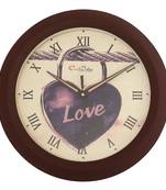 Designer Round Analog Brown Wall Clock