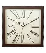Dark Brown Square Wooden Wall Clock