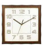 Dark Brown Square Wooden Wall Clock