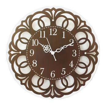 Dark Brown Round Wooden Wall Clock 1