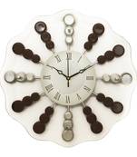 Chocolate Silver Round Wooden Wall Clock