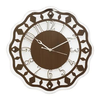 Dark Brown Round Wooden Wall Clock 1