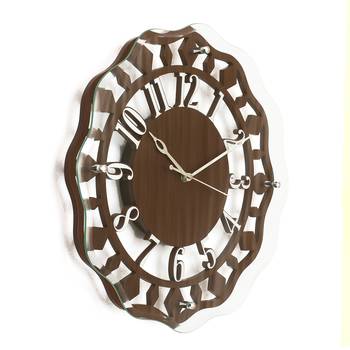 Dark Brown Round Wooden Wall Clock 2