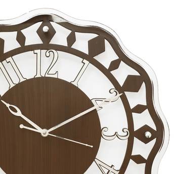 Dark Brown Round Wooden Wall Clock 3