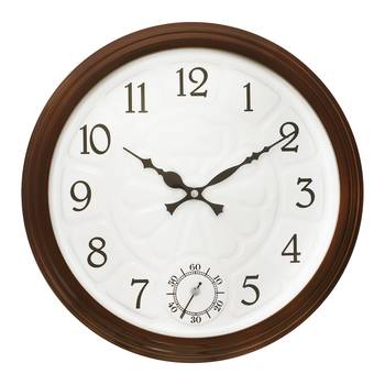 Dark Brown Round Wooden Wall Clock 1