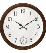 Dark Brown Round Wooden Wall Clock