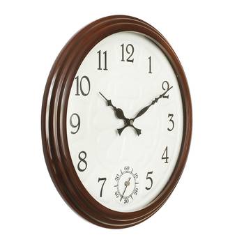 Dark Brown Round Wooden Wall Clock 2