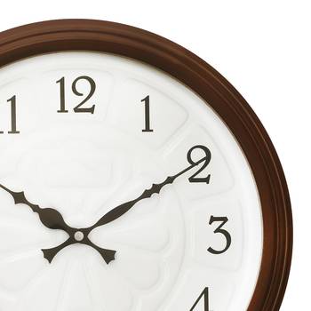 Dark Brown Round Wooden Wall Clock 3