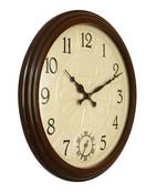 Dark Brown Round Wooden Wall Clock