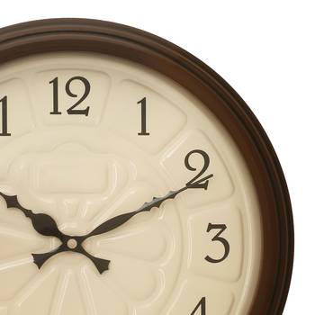 Dark Brown Round Wooden Wall Clock 2