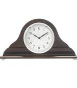 Brown Designer Wooden Frame & Circular Dial Analog Table Clock (21Cm X 40Cm)