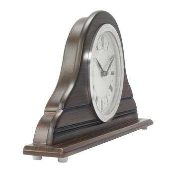Brown Designer Wooden Frame & Circular Dial Analog Table Clock (21Cm X 40Cm) 2