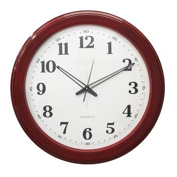 Red Circular Dial Contemporary Analog Wall Clock (50Cm X 50Cm) 1