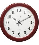 Red Circular Dial Contemporary Analog Wall Clock (50Cm X 50Cm)