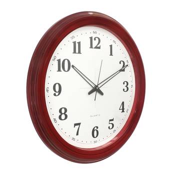 Red Circular Dial Contemporary Analog Wall Clock (50Cm X 50Cm) 2