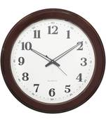 Brown Circular Dial Contemporary Analog Wall Clock (50Cm X 50Cm)