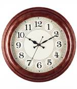 Premium Decorative Analog Brown Round Wooden Wall Clock