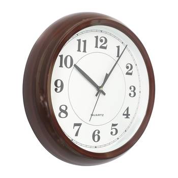 Brown Circular Dial Contemporary Analog Wall Clock (24Cm X 19Cm) 2