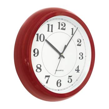 Red Circular Dial Contemporary Analog Wall Clock (24Cm X 19Cm) 2