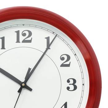 Red Circular Dial Contemporary Analog Wall Clock (24Cm X 19Cm) 3