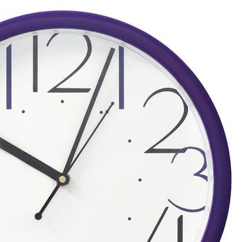 Purple Circular Dial Contemporary Analog Wall Clock With Embossed Numerals (25Cm X 25Cm) 3
