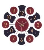 Premium Decorative Analog Black and Brown Round Wooden Wall Clock