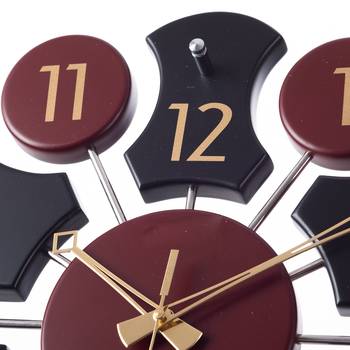 Premium Decorative Analog Black and Brown Round Wooden Wall Clock 3