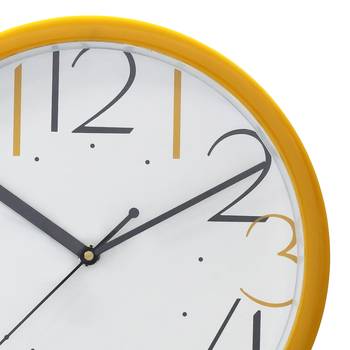 Yellow Circular Dial Contemporary Analog Wall Clock With Embossed Numerals (25Cm X 25Cm) 3