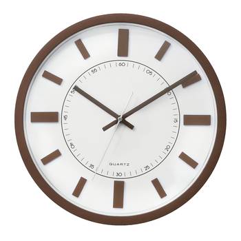 Brown Circular Dial Contemporary Analog Wall Clock With Curved Glass Front Panel(30Cm X 30Cm) 1