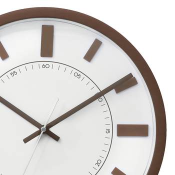 Brown Circular Dial Contemporary Analog Wall Clock With Curved Glass Front Panel(30Cm X 30Cm) 3