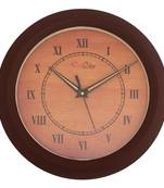 Designer Round Analog Brown Wall Clock