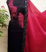 Unstitched Black Soft Silk Suit Fabric