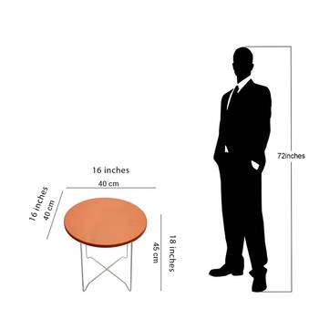 Multipurpose Utility Side Table (Color - Orange, Height - 45Cm, Easy to assemble) 2