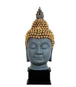 Gray Golden Handcrafted Lord Buddha Head with Stand