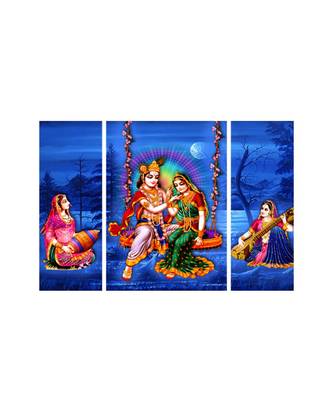 Set of 3 Radha Krishna Premium Canvas Painting 1