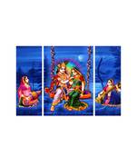 Set of 3 Radha Krishna Premium Canvas Painting