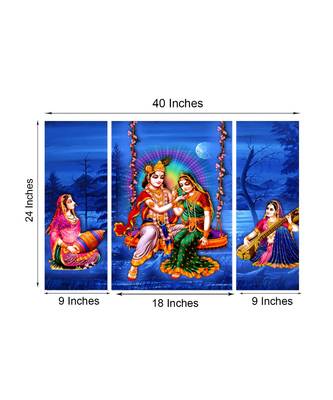 Set of 3 Radha Krishna Premium Canvas Painting 2