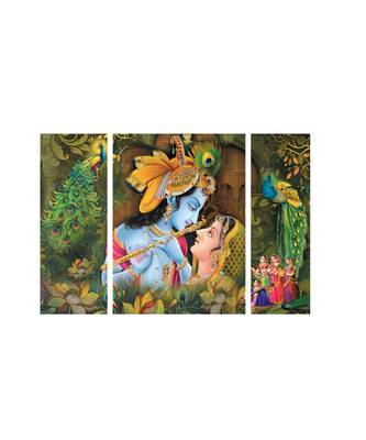 Set of 3 Radha Krishna Premium Canvas Painting 1