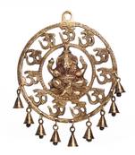 Om Ganesha Brass Wall Hanging With Bells