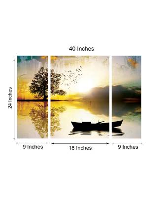 Set of 3 Radha Krishna Premium Canvas Painting 2