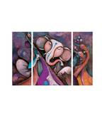 Set of 3 Radha Krishna Premium Canvas Painting