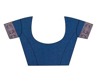 Maroon woven jacquard saree with blouse 5