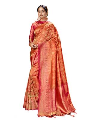 Grey Brasso Silk Saree With Blouse 1
