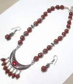 Sand Stone Oxidized Necklace 006