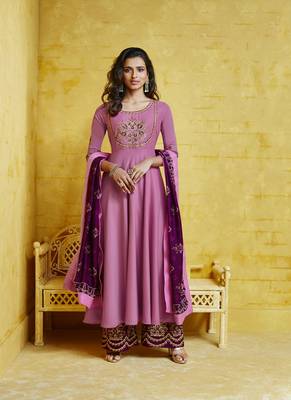 Pink embroidered silk salwar 1