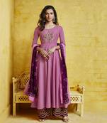 Pink embroidered silk salwar