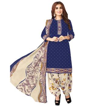 Blue printed cotton salwar 1