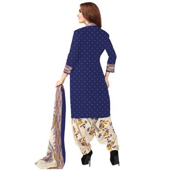 Blue printed cotton salwar 2