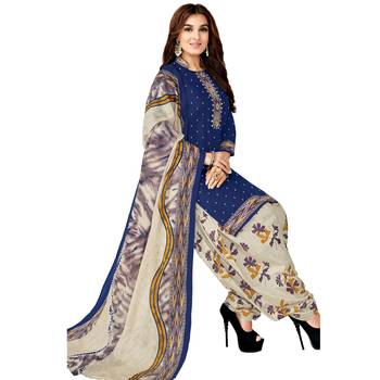 Blue printed cotton salwar 3